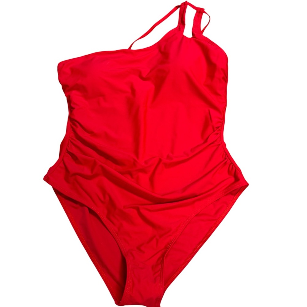 One-Shoulder Red Swimsuit